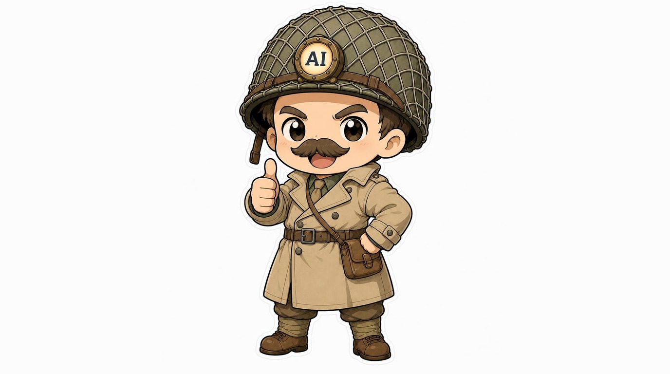 隊長が笑顔で親指を立てている